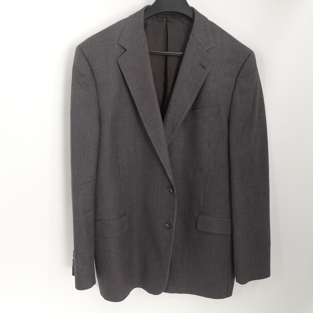 Joseph‎ Abboud 2 Button Sport Coat Brown Check Wool 48L